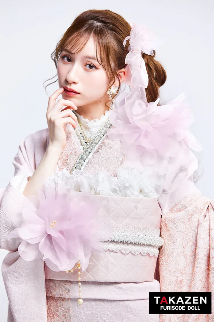 ヘップバーンchouchou　ピンク　かわいい　シフォンのお花付き/レース　異素材　人とかぶらない　おしゃれ　姫ギャル　白宮みずほ　27017