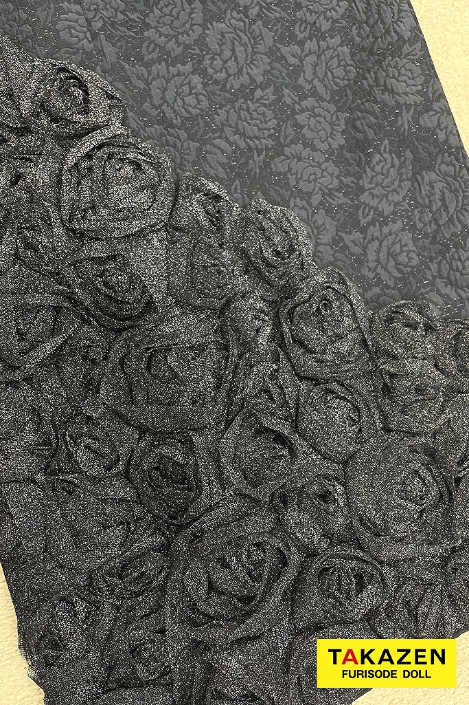 最新作ヘップバーンローズ　黒　薔薇付き　立体花　ラグジュアリー　誰ともかぶらない　レースインナー/ブーツスタイル　香川るな　オールブラックコーデネットレンタル　26007