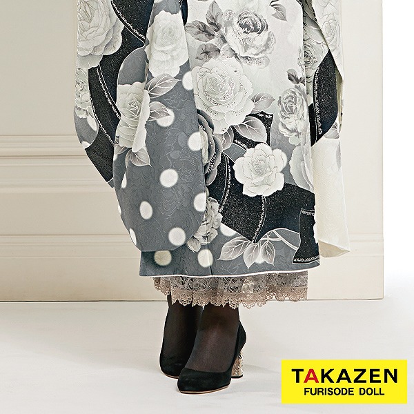 レースインナーネットレンタル　（レース素材つけ襟・袖・スカート・パールネックレスの4点セット）　モカ