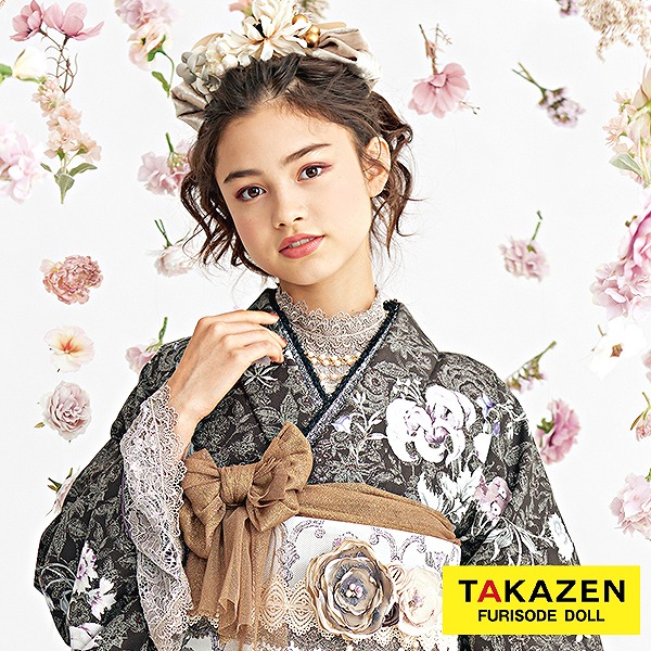 レースインナーネットレンタル　（レース素材つけ襟・袖・スカート・パールネックレスの4点セット）　モカ