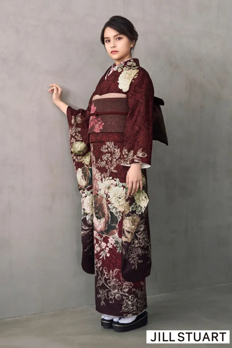 JILL STUARTブランド振袖ネットレンタル　ブラウン/茶　ヴィンテージスタイル　おしゃれ　ノスタルジック　シック　K1317