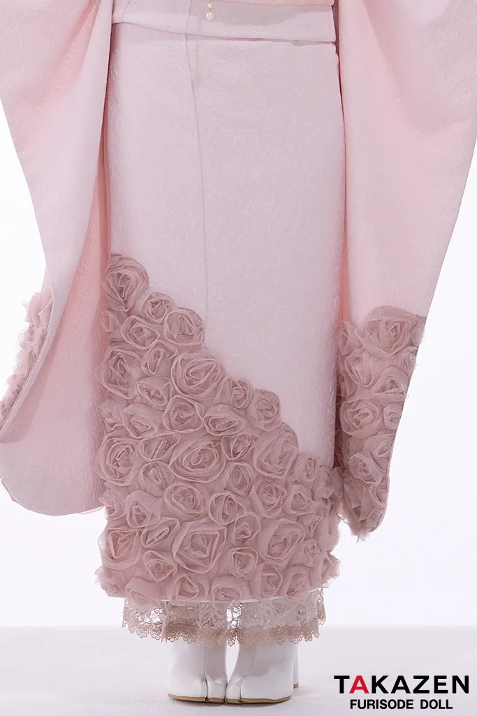 最新作ヘップバーンローズ　ピンク　薔薇付き　立体花　かわいい　エレガント　人とかぶらない　レースインナー/ブーツスタイル　伊藤桃々　ガーリーネットレンタル　　26008