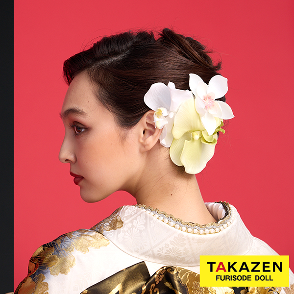 胡蝶蘭/カラー　大人っぽい髪飾り　シンプル　おしゃれ　上品　ちいさめ　かっこいいヘア飾り