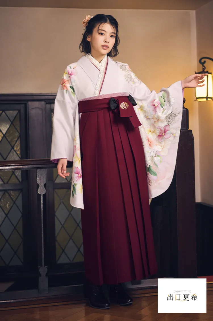 出口夏希ブランド袴ネットレンタル　正統派古典　ピンク　古典柄　シンプル　控えめ　上品な袴コーデ　R26084