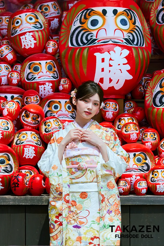 正統派古典　白/白ベース　鞠柄/牡丹柄　かわいい　綺麗系　柄小さめ　おしとやか　上品　振袖ネットレンタル　LB43