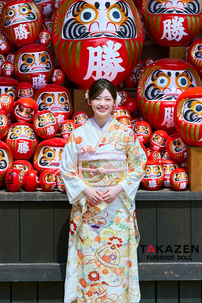 正統派古典　白/白ベース　鞠柄/牡丹柄　かわいい　綺麗系　柄小さめ　おしとやか　上品　振袖ネットレンタル　LB43