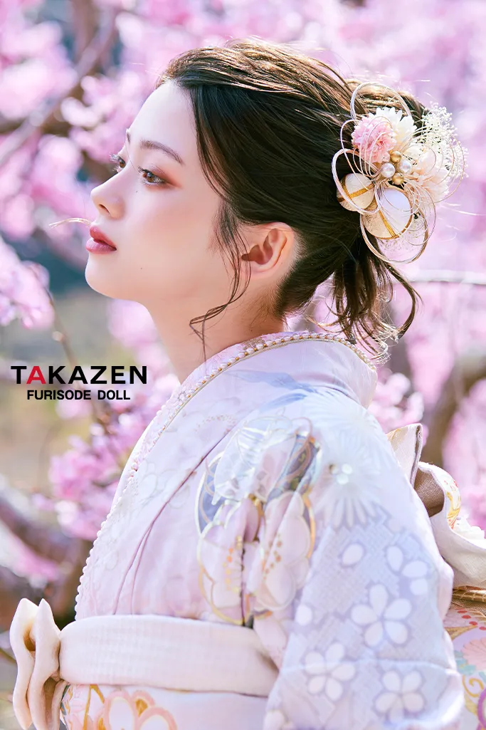 正統派古典　ピンク/淡い色　かわいい振袖　桜柄/打ち出の小槌　はんなり　上品　きれいめ　振袖ネットレンタル　LB47