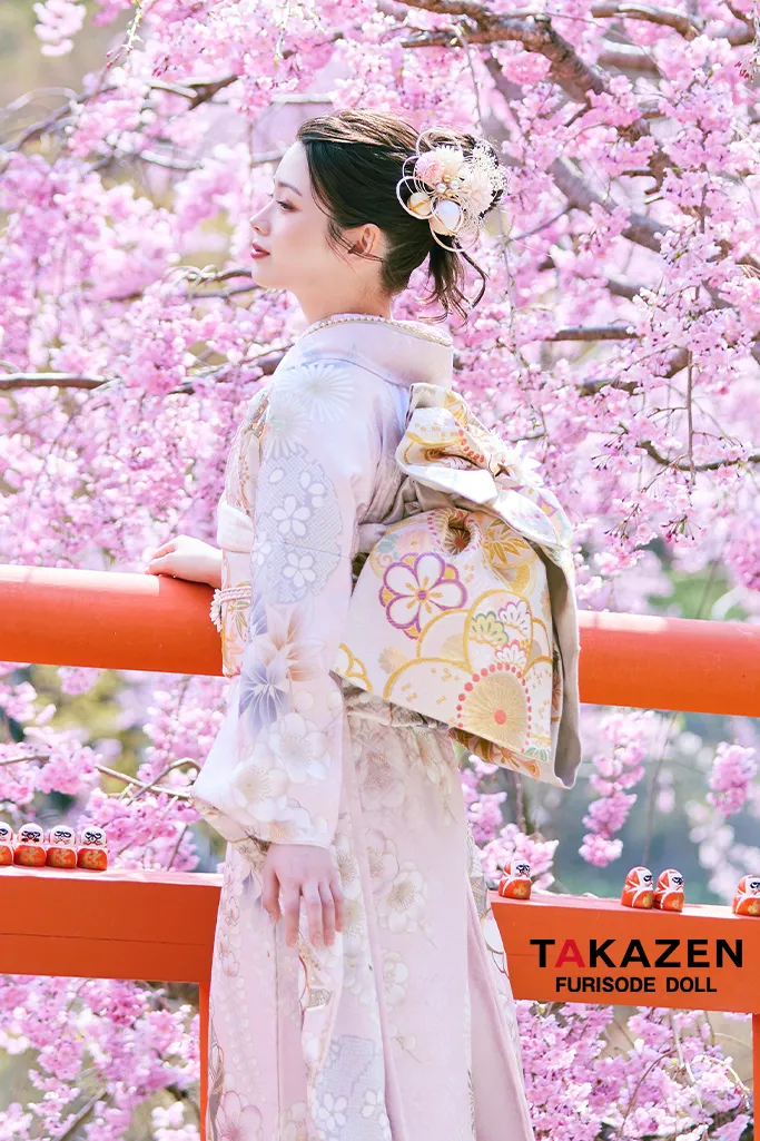正統派古典　ピンク/淡い色　かわいい振袖　桜柄/打ち出の小槌　はんなり　上品　きれいめ　振袖ネットレンタル　LB47