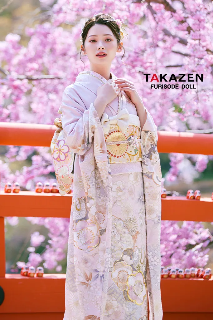 正統派古典　ピンク/淡い色　かわいい振袖　桜柄/打ち出の小槌　はんなり　上品　きれいめ　振袖ネットレンタル　LB47