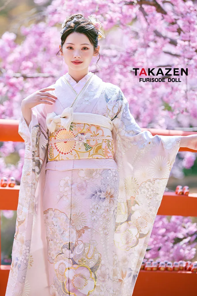 正統派古典　ピンク/淡い色　かわいい振袖　桜柄/打ち出の小槌　はんなり　上品　きれいめ　振袖ネットレンタル　LB47