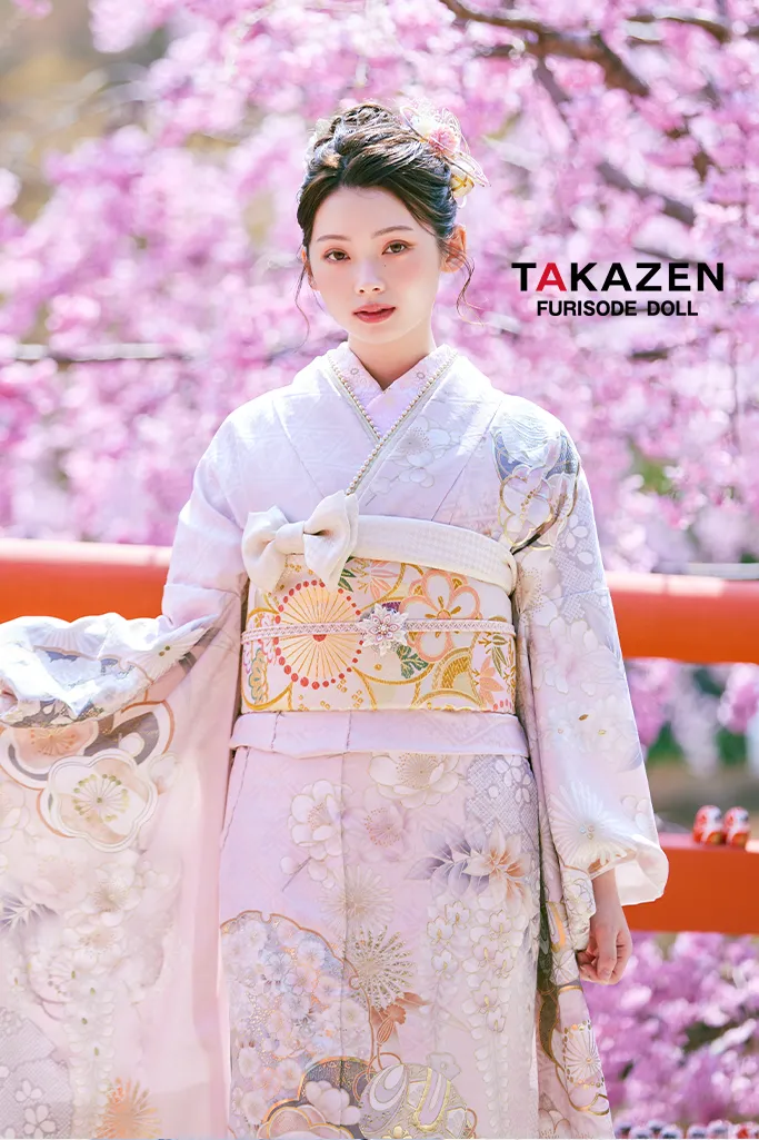 正統派古典　ピンク/淡い色　かわいい振袖　桜柄/打ち出の小槌　はんなり　上品　きれいめ　振袖ネットレンタル　LB47