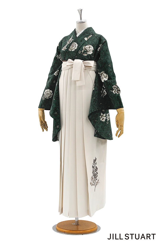 JILL STUARTブランド袴　グリーン　フルール　大人っぽい　上品　ブーツスタイル　洋風　きれいめ　R26051