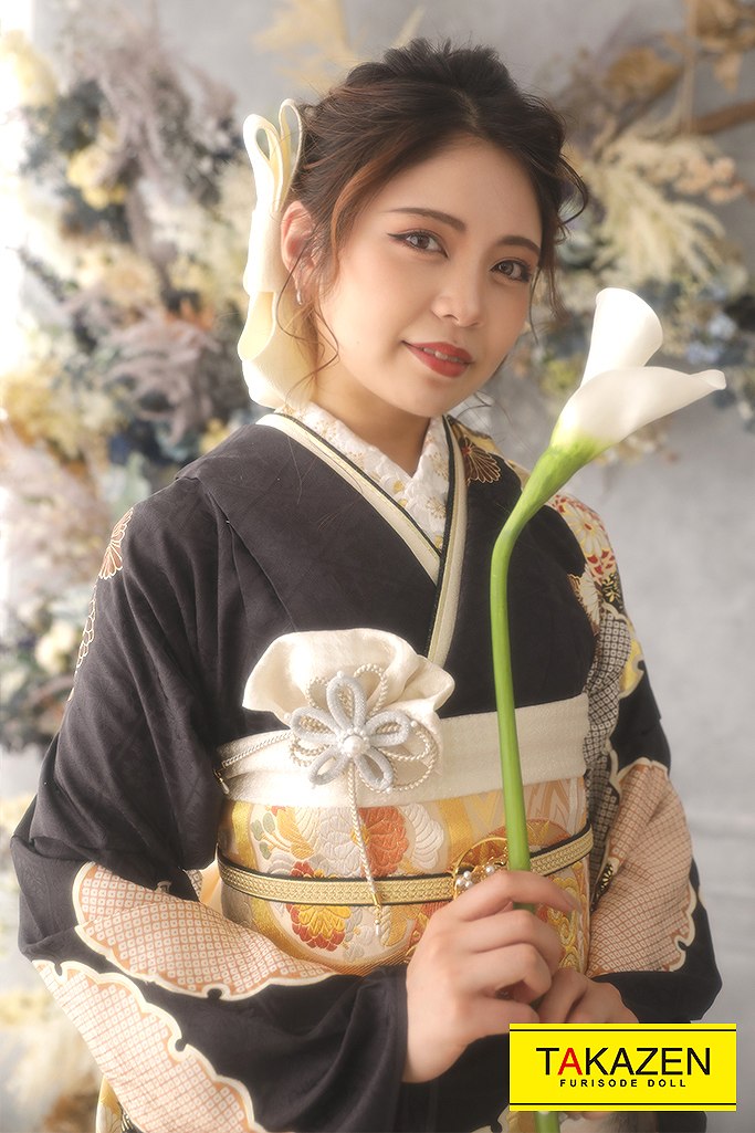 正統派古典 ブラウン 花柄/古典柄/柄小さめ 清楚 上品古典柄振袖ネット