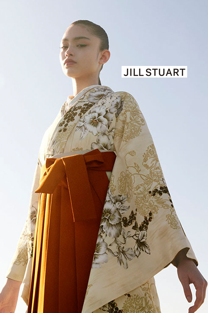 JILL STUARTブランド袴ネットレンタル　ベージュ　パンジー　ヴィンテージスタイル　ブーツコーデ　モダン　きれいめ　R26047
