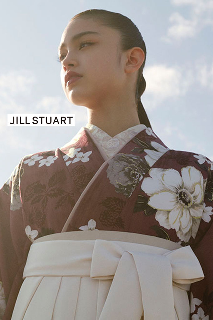 JILL STUARTブランド袴ネットレンタル　バーガンディ　クチナシ　ヴィンテージスタイル　ブーツコーデ　大人っぽい　きれいめ　R26048