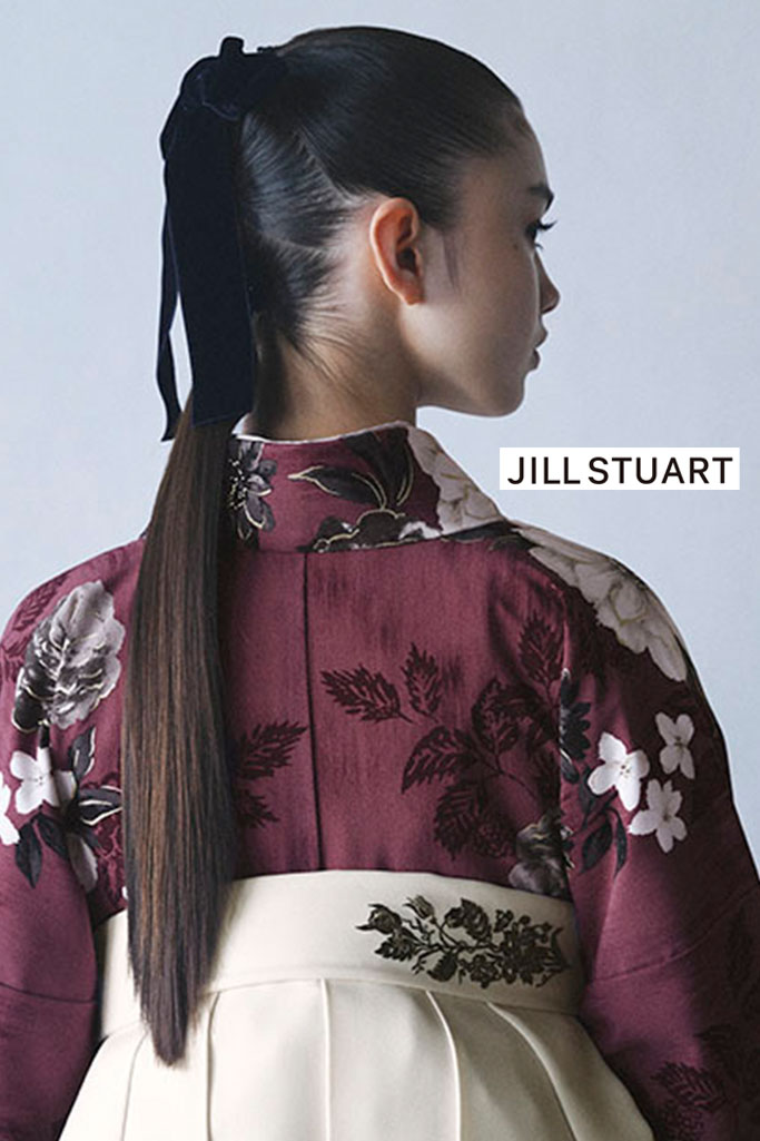 JILL STUARTブランド袴ネットレンタル　バーガンディ　クチナシ　ヴィンテージスタイル　ブーツコーデ　大人っぽい　きれいめ　R26048