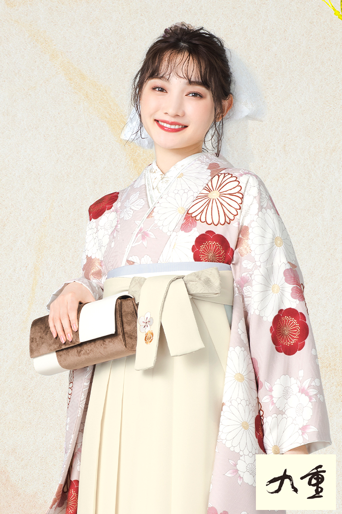 正統派古典　ミスティピンク/ダスティーカラー　華やか　かわいい　ガーリー　女の子らしい　明るい印象　九重袴ネットレンタル　K24069
