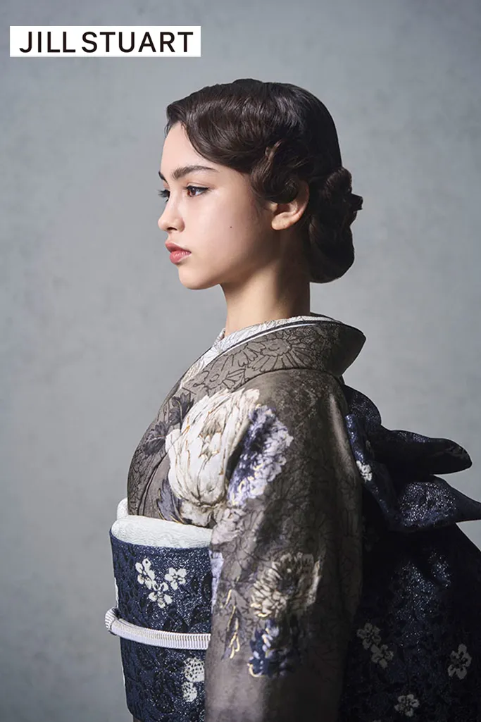 JILL STUARTブランド振袖ネットレンタル　グレー/ダスティーカラー　ヴィンテージスタイル　大人っぽい　シック　ノスタルジック　K1195