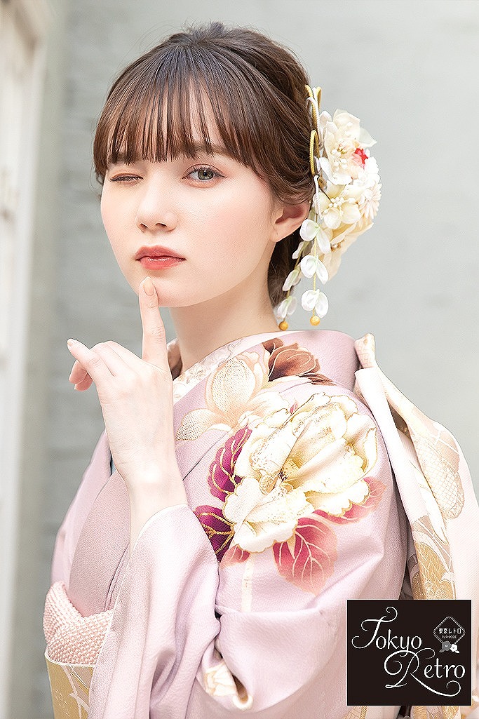 東京レトロ　薄ピンク/ダスティーカラー　すっきり柄　シンプル　淡い色　くすみ系　　おしとやか　ニュアンスカラー　くすみ古典　マーシュ彩　K736