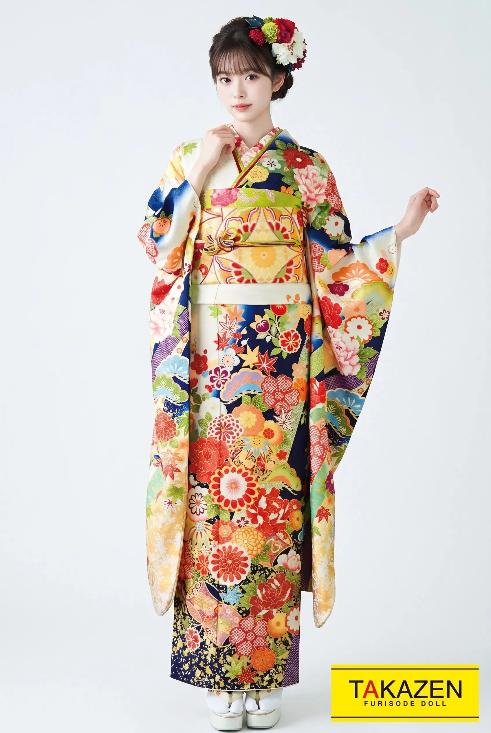 青色の成人式の振袖ネットレンタル｜FURISODE DOLL（フリソデドール