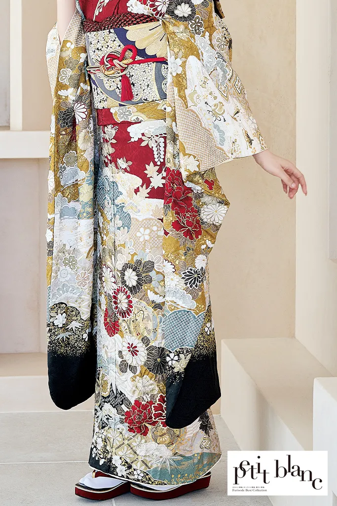 正統派古典　赤　菊柄　王道　綺麗　上品　柄小さめ　定番　はんなり　振袖ネットレンタル　K1209