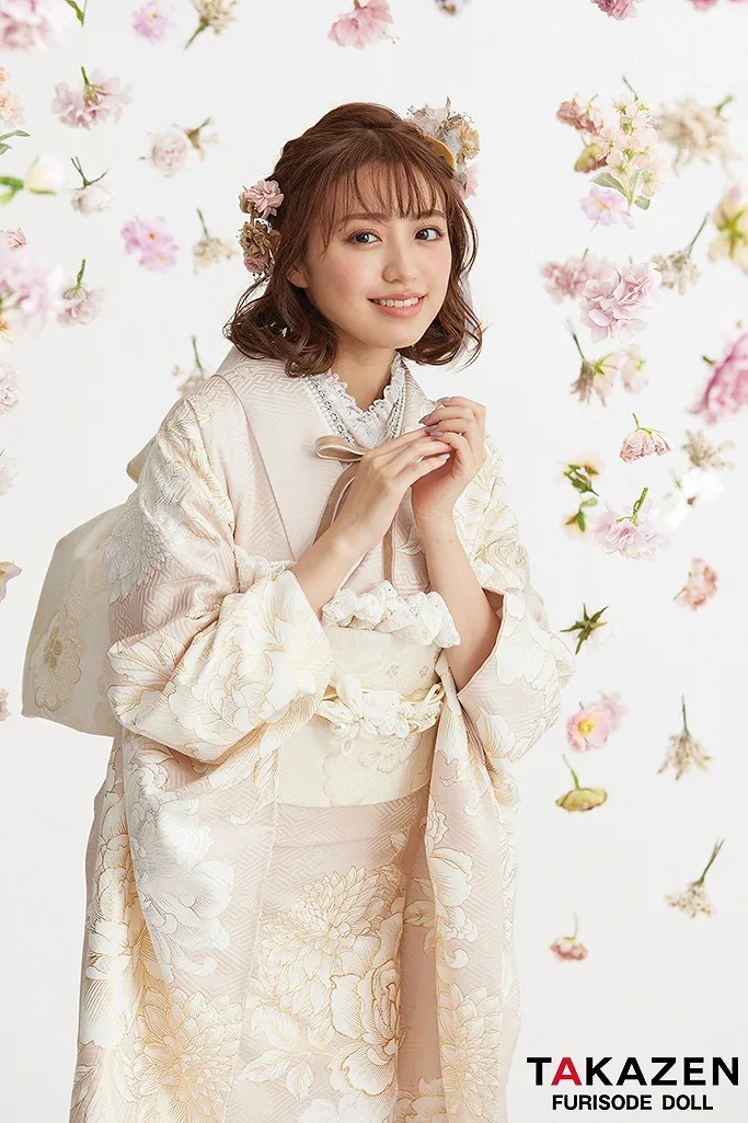 くすみカラーガーリー　薄ピンク　牡丹柄　あざとかわいい　ゆめかわいい　人気　香音(かのん)ちゃん　24013