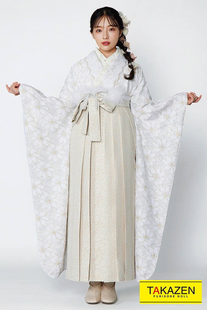 大人気かわいい総レース袴(淡色女子コーデ)　白　R22041