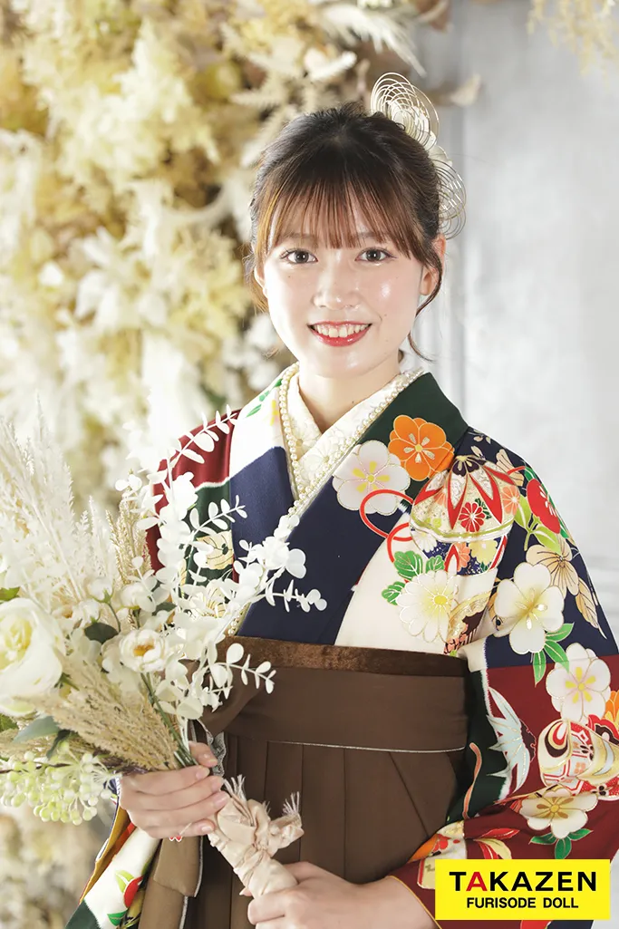 正統派古典　エンジ/青　鞠柄　清楚　王道　きれいめ　定番　今田美緒ブランド袴ネットレンタル　K21010