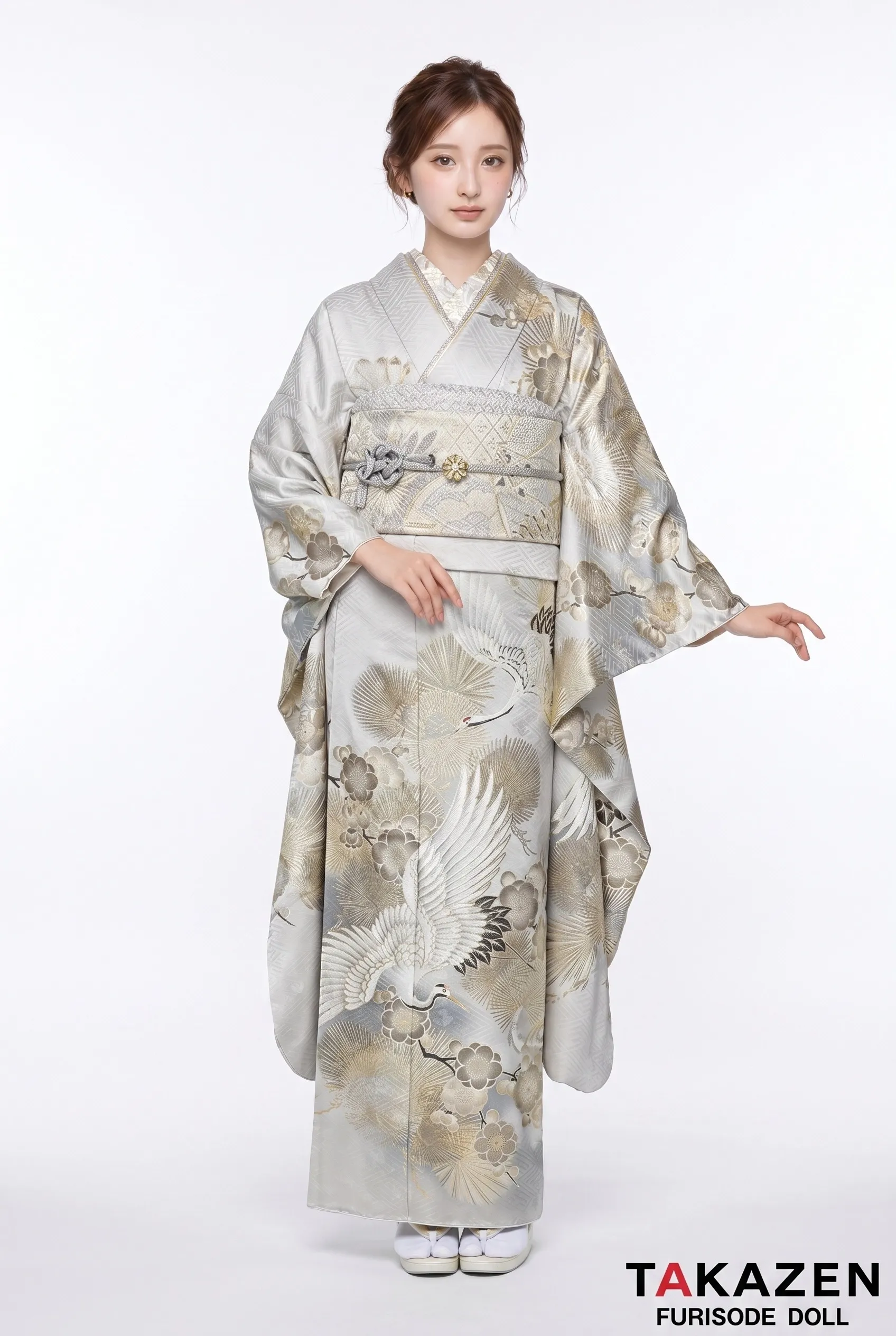 グレー色の成人式の振袖ネットレンタル｜FURISODE DOLL（フリソデ