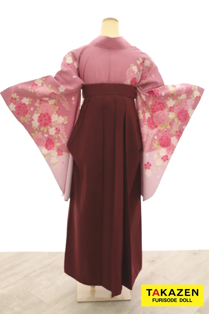 安いキュート＆ガーリー袴　ピンク　バラ柄　可愛い　地雷系　量産型　安い袴ネットレンタルY28