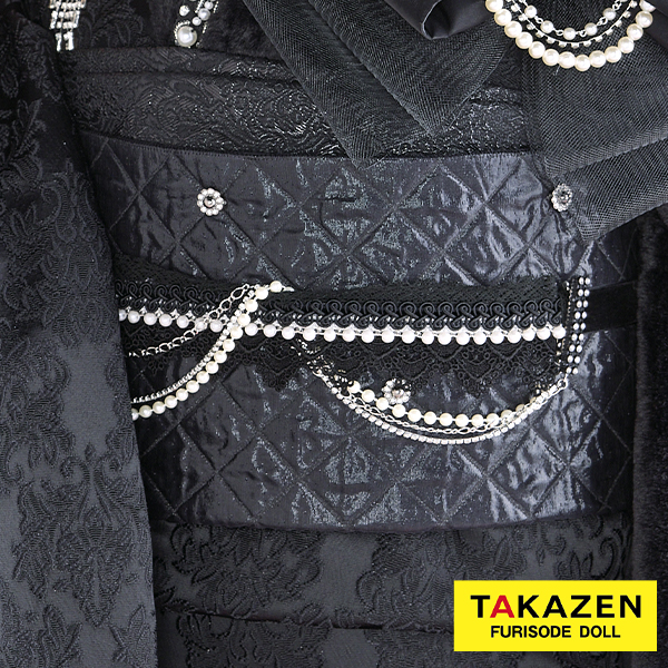 パールチェーン付き帯締めネットレンタル　リボンパーツ　かわいい　おしゃれ　白　ヘップバーン