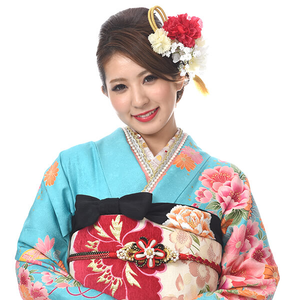 【成人式振袖/卒業式袴/通販レンタル重ね衿】派手可愛いパール　ゴールド(金色)/赤/黒/紫/ブルー/ピンク/シルバー(11種類)