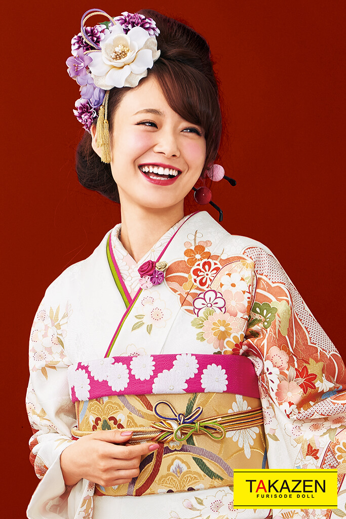 成人式人気振袖 着物 通販レンタル 定番古典シンプルかわいい 上品和柄 白 クリーム F0058 全国対応 振袖レンタルならフリソデドール 成人式 振り袖 卒業式袴レンタルno 1