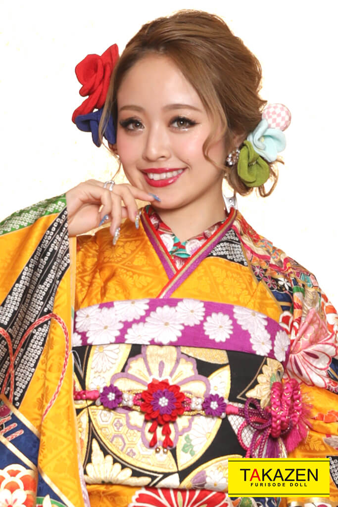 格安正統派古典　カラシ/ブルー(青色)　個性派　華やか　上品　古典振袖ネットレンタル　激安フルセット　　YK0113
