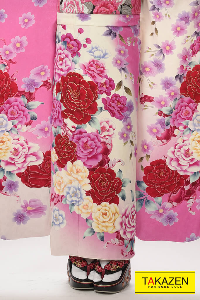 成人式振袖 着物 通販レンタル 激安派手可愛い薔薇柄 プチプラフルセット 白 ピンク Y8016 全国対応 振袖レンタルならフリソデドール 成人式振り袖 卒業式袴レンタルno 1