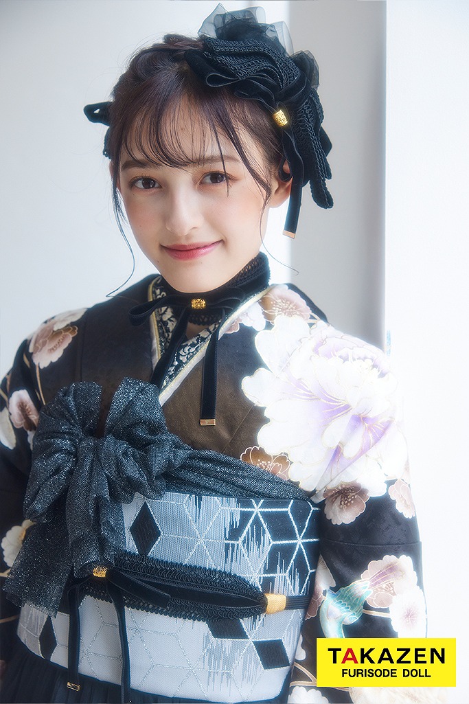 九重×中村里砂ブランド振袖　ブラウン/茶色　ボタン柄/大柄　アンティーク調　ウォームカラー　チョーカー　おしゃれ　大峰ユリホ　LB24