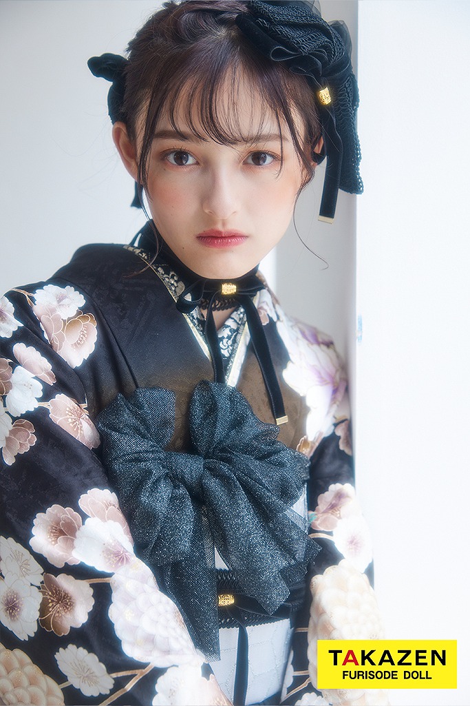 九重×中村里砂ブランド振袖　ブラウン/茶色　ボタン柄/大柄　アンティーク調　ウォームカラー　チョーカー　おしゃれ　大峰ユリホ　LB24