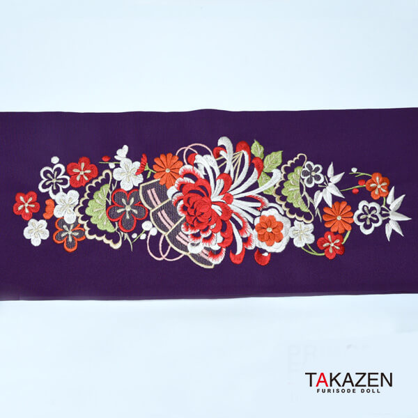 華やか古典花柄刺繍衿通販　白/黒/赤/紫(4種類)