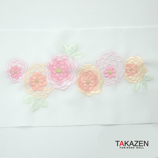 菊柄刺繍襟通販　白/クリーム/ピンク(3種類)　かわいい　淡い色
