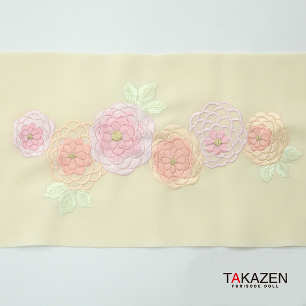 菊柄刺繍襟通販　白/クリーム/ピンク(3種類)　かわいい　淡い色