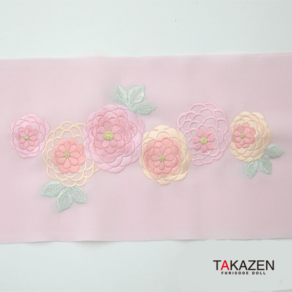新作菊柄刺繍襟通販　白/クリーム/ピンク(3種類)