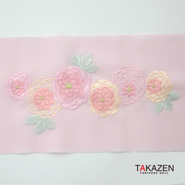 菊柄刺繍襟通販　白/クリーム/ピンク(3種類)　かわいい　淡い色
