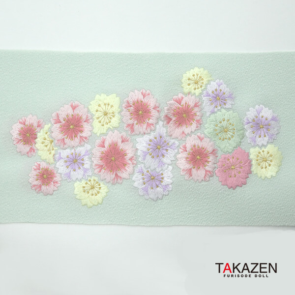 可愛いさくら柄刺繍衿通販　白/グリーン(緑色)/クリーム(3種類)