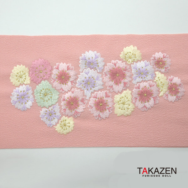 可愛いさくら柄刺繍衿通販　白/グリーン(緑色)/クリーム(3種類)