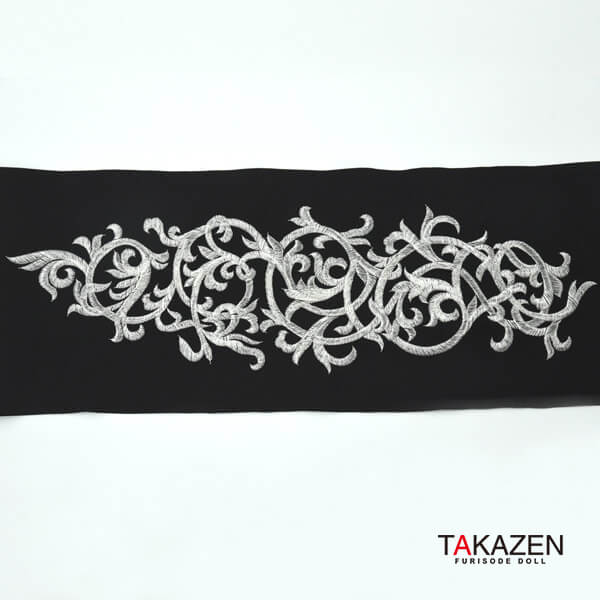 MODE系ライン刺繍襟通販　白金/黒シルバー(2種類)