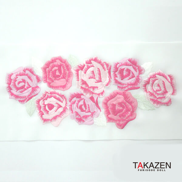 派手可愛いバラ柄刺繍衿通販　白/黒/ピンク(3種類)