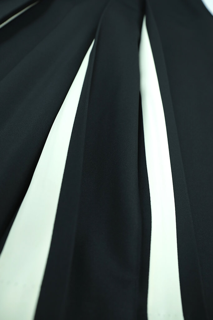 シンプルレトロ　白/黒/シルバー(銀色)　シンプルドット柄袴ネットレンタル(モノトーン)　R21030