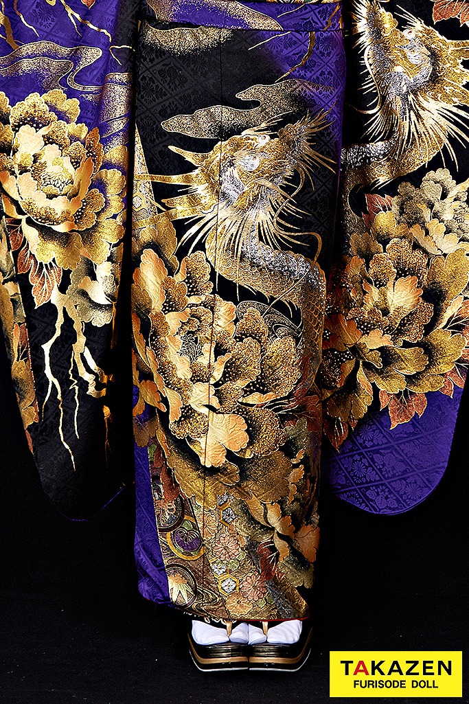 ジャパンモード 紫/黒/ゴールド(金色) 本家龍柄 渋い 派手 カッコイイ 