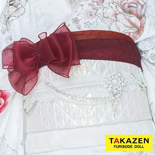 リボンレースしごき　赤　ガーリー　かわいい　髪飾りとしても使える♡