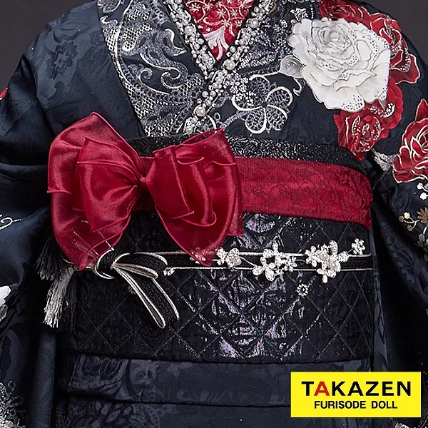 リボンレースしごき　赤　ガーリー　かわいい　髪飾りとしても使える♡